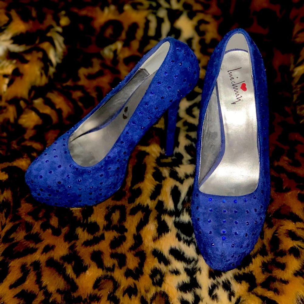 Blue sparkly heels